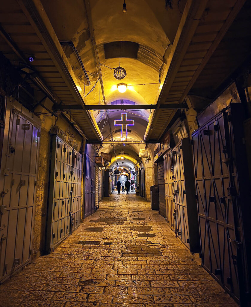 Jerozolima | dzielnica chrześcijańska wieczorem